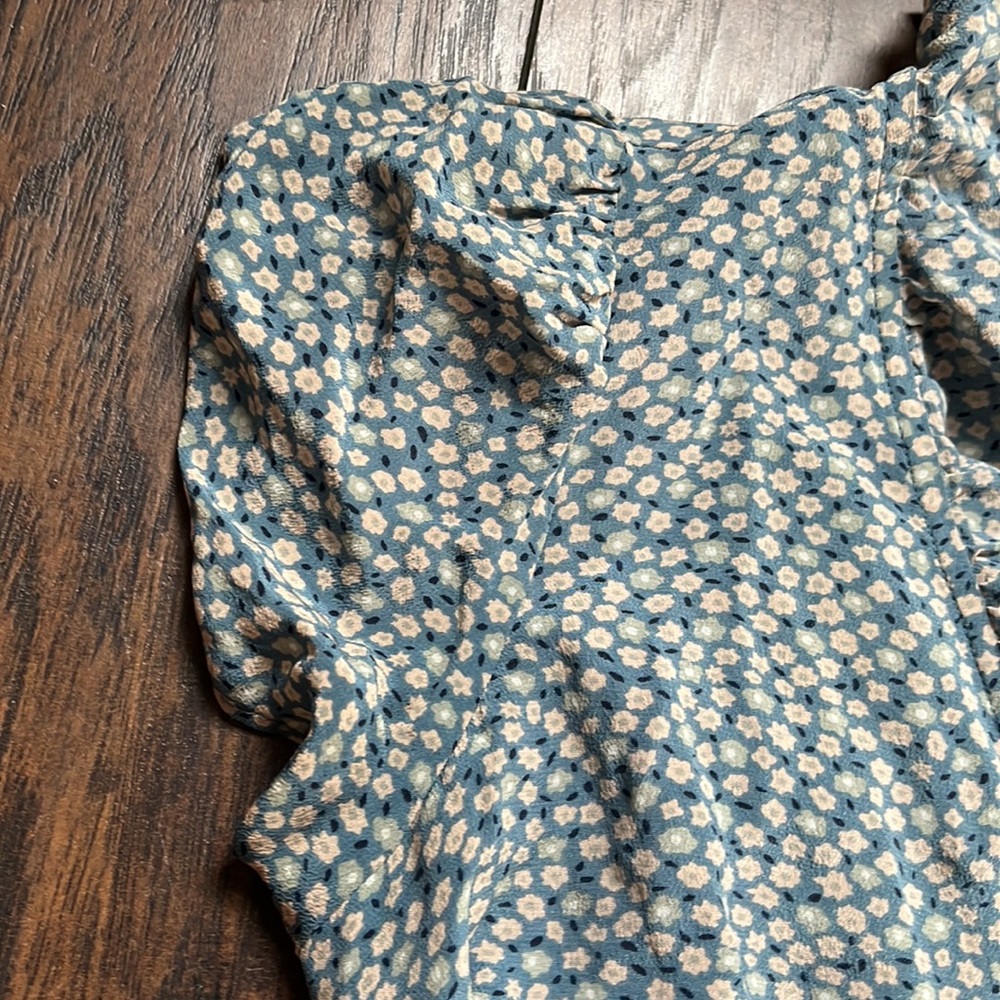 Madewell Silk Ruffle-Edge Wrap Bitsy Floral Dress - Picture 7 of 10